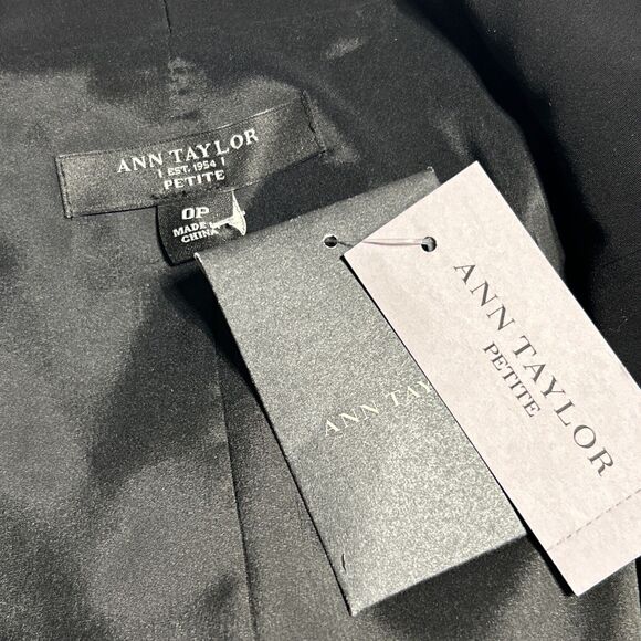 Ann Taylor Petite Womens Business Blazer Jacket Sz. 0 Black Career Suit NWT $218 - Picture 10 of 15